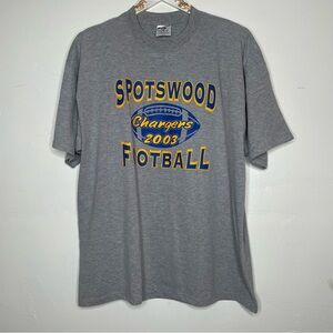2003 SPOTSWOOD FOOTBALL CHARGERS T SHIRT BLUE YELLOW SZ XL